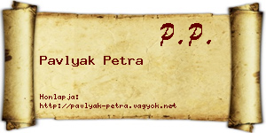Pavlyak Petra névjegykártya